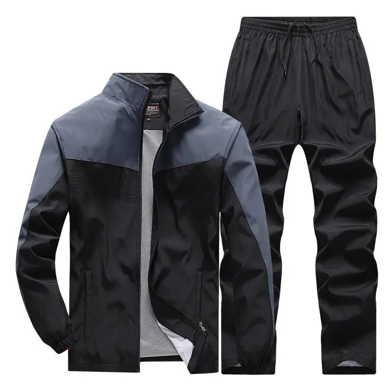 Mens Sportswear Suit Fashion Tracksuit Male Casual Active Sets Spring Autumn Running Clothing 2PC Jacket Pants Asian Size 240715