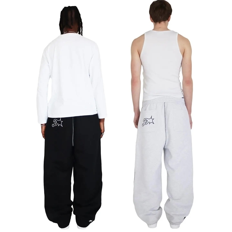 Harajuku Hip Hop Letter Embroidery Streetwear PROTECT jogging pants Y2K mens Vintage Black Baggy pants High Waist Wide Trouser 240708