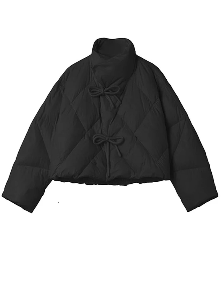 Fashion Casual White Down Coat Winter Women Y2K MultiFunctional Cozy Warm Bow Solid Padded Jacket Slim Fit Outerwear Korean 240712