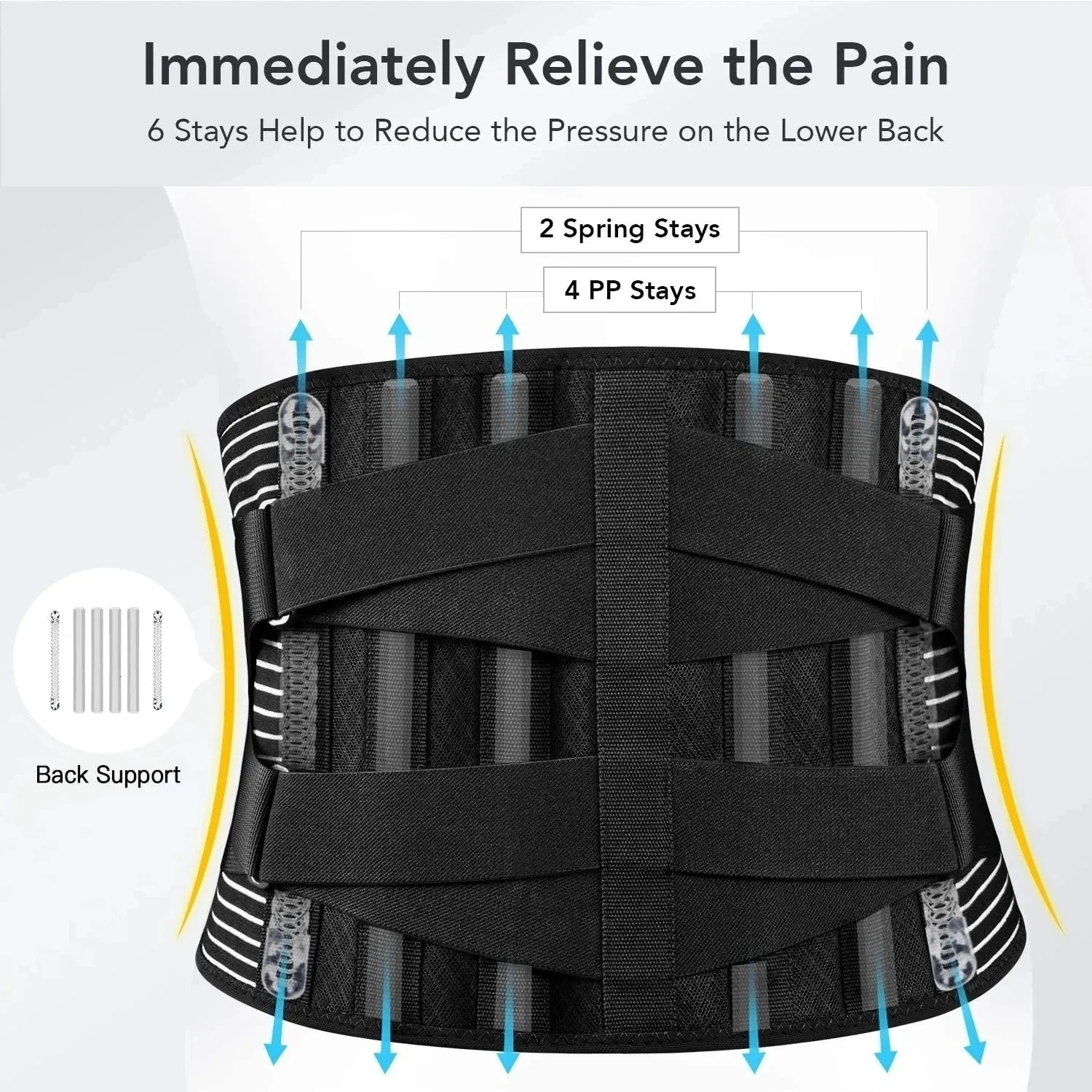 Adjustable Lumbar Support Belt Double Pull Back Waist Orthopedic Corset Spine Decompression Pain Relief Tighten The Abdomen 240715