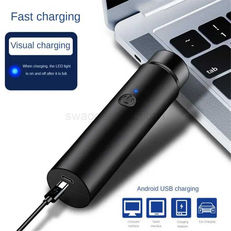 Mini Portable Compact Body Rechargeable Shaver Lithium Battery Electric Shaver Intelligent Operation Led Display Beard TrimmerB240709