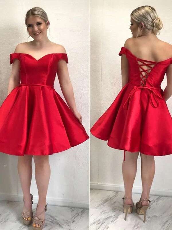 A Line Off The Shoulder Homecoming Dresses Tiers Real Pos Short Lady Party Custom Sweet 16 Graduation Dress BM4002