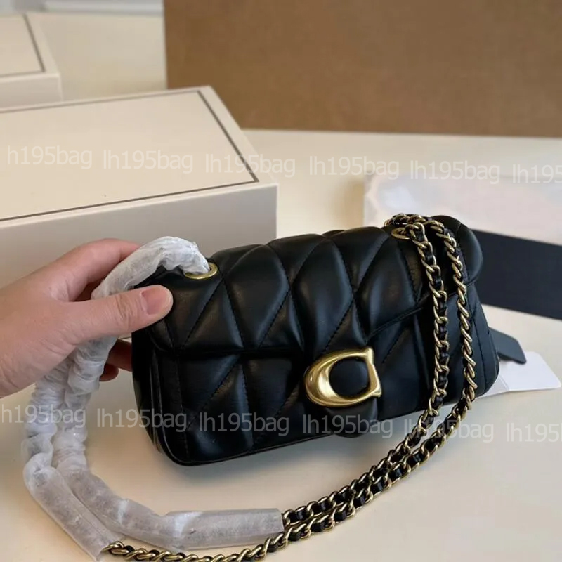 Designer Bag Tabby Real Leather Baguette Shoulder Bags Womens Card Thread Denim Holder Grid Quilted Chain Luxury Handbag Designers Cross Body Luxury Bag Whit Box