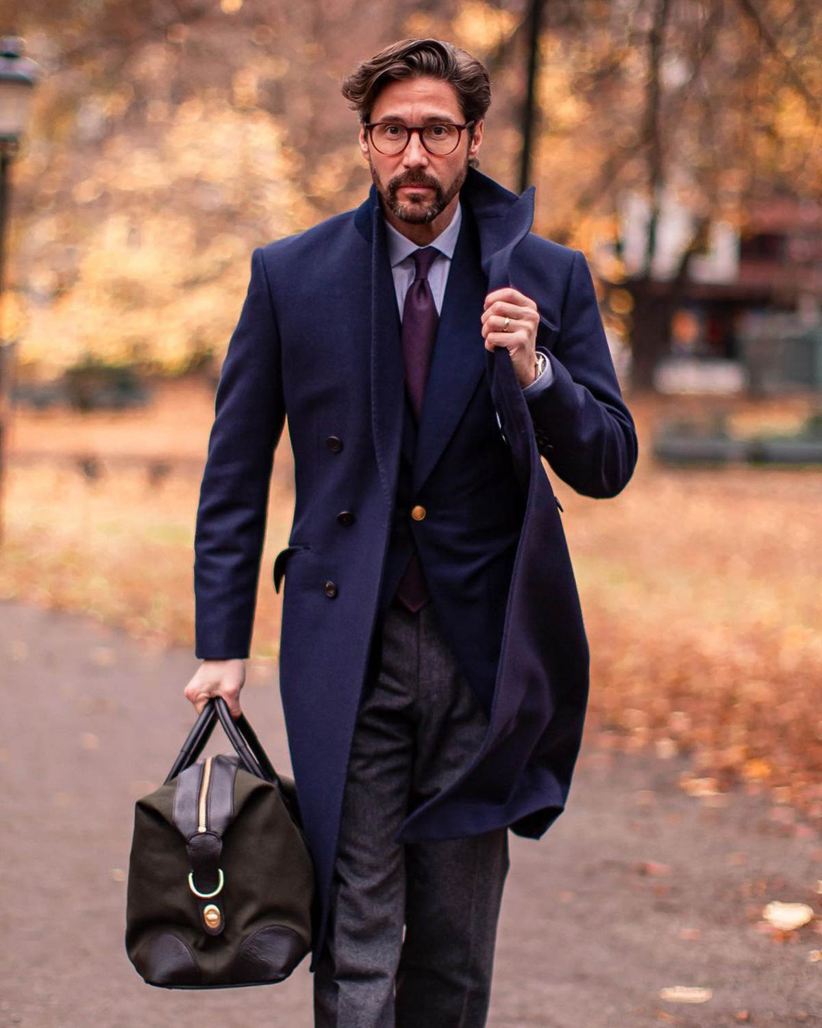 Formal Navy Blue Men Suits Thick Wool Custom Made Double Breasted Tuxedos Peaked Lapel Blazer Back Vent Business High Quality Popular Cheap Price Long