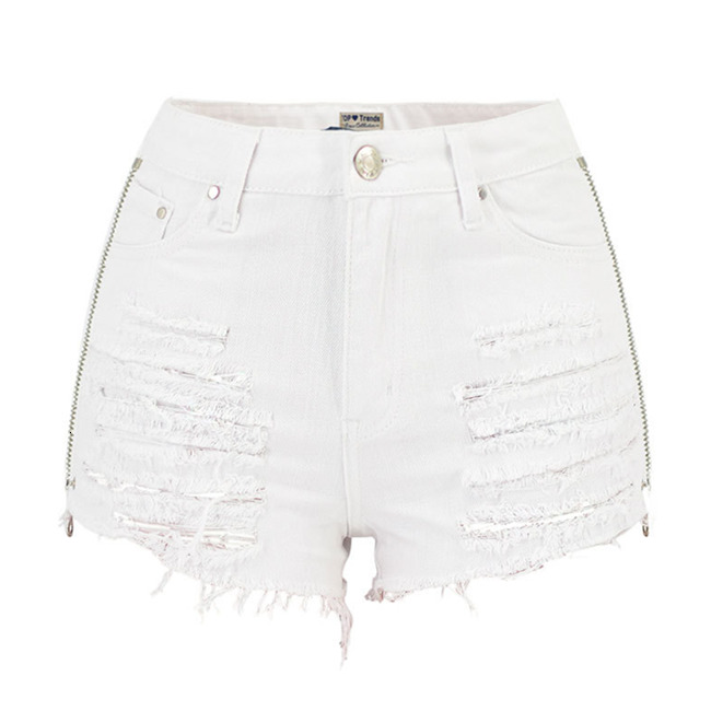 Wholesale High Waist Straight Zipper Sexy Womens Denim Shorts