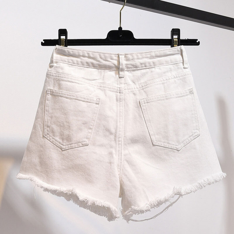 New Design Girls Casual Loose Wide Leg Hot Pants Show Slim High Waisted Summer Tassel Ripped Denim Super Jean Shorts For Women