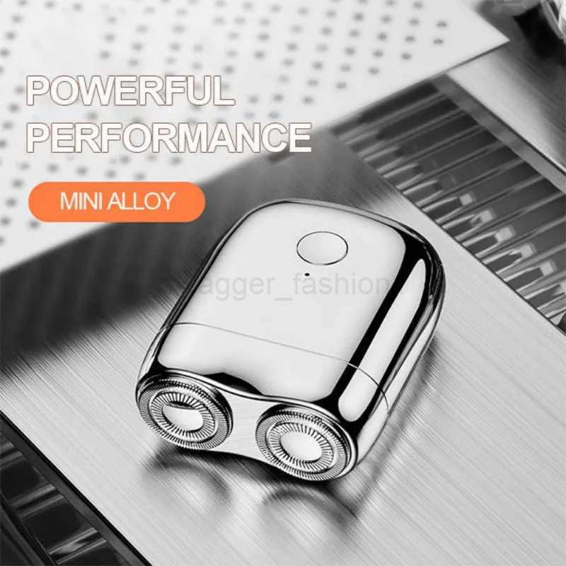 Mini Portable Electric Shave Razor Beard Trimmer Shaver Double Head Mens Beard Razor IPX7 Waterproof Use Pocket RazorB240709