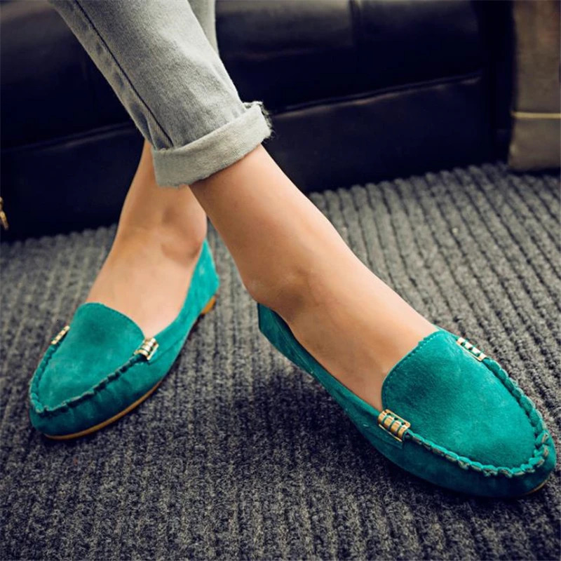 Womens Casual Flat Shoes Spring and Autumn Flat Loafers Womens Shoes Fashion Non-slip Soft Round-toe Denim Flat Shoes 240708