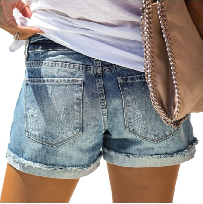 2020 Fashion Women Summer Denim Shorts With Holes