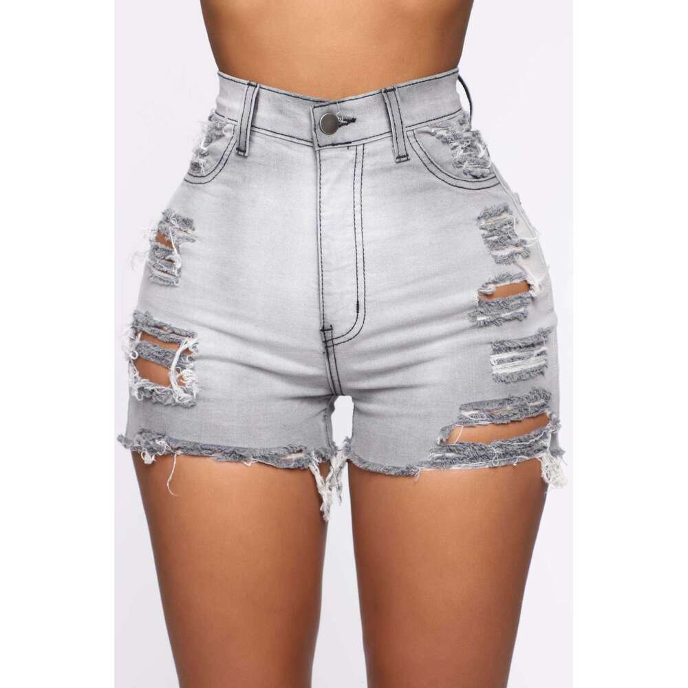 High-Waisted Denim Shorts Women Summer denim for black jeans shorts women distressed short