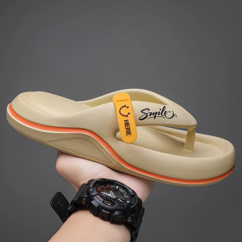 Mens Platform Flip Flops Summer Soft Sole EVA Slippers for Men Outdoor Casual Beach Shoes Home Non-slip Bathroom Slides Shoes 240718