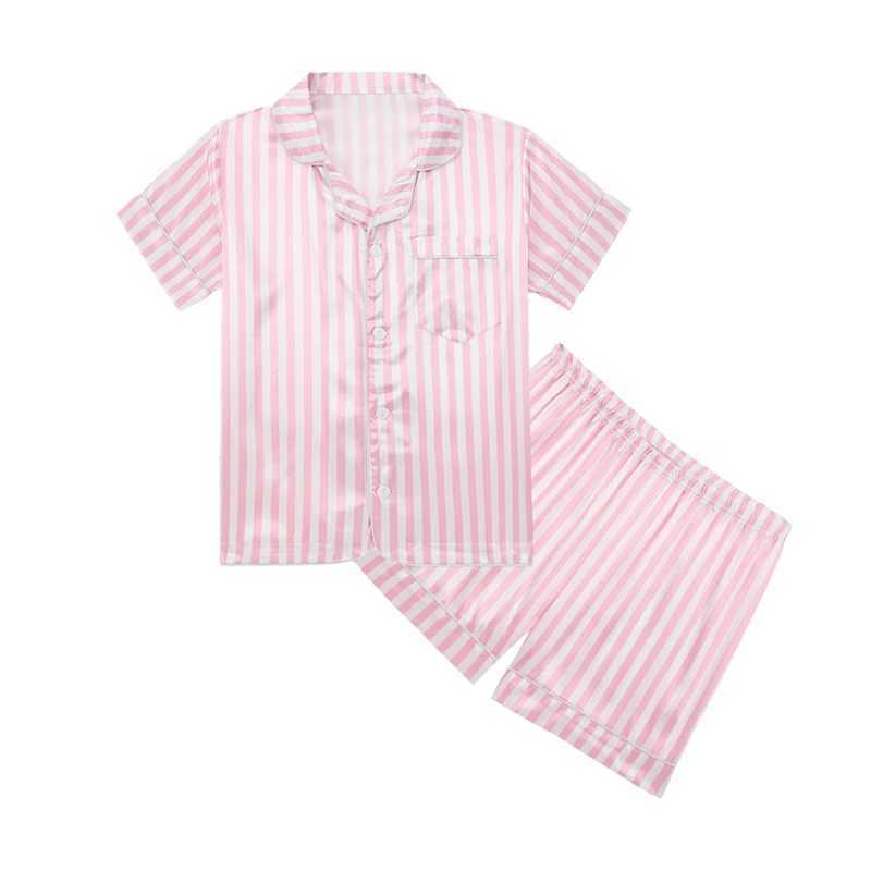 Summer girls silk chiffon pajamas and shorts set childrens starry moon printed pajamas and pajamas set childrens tops and pants family clothing 5-14 Y