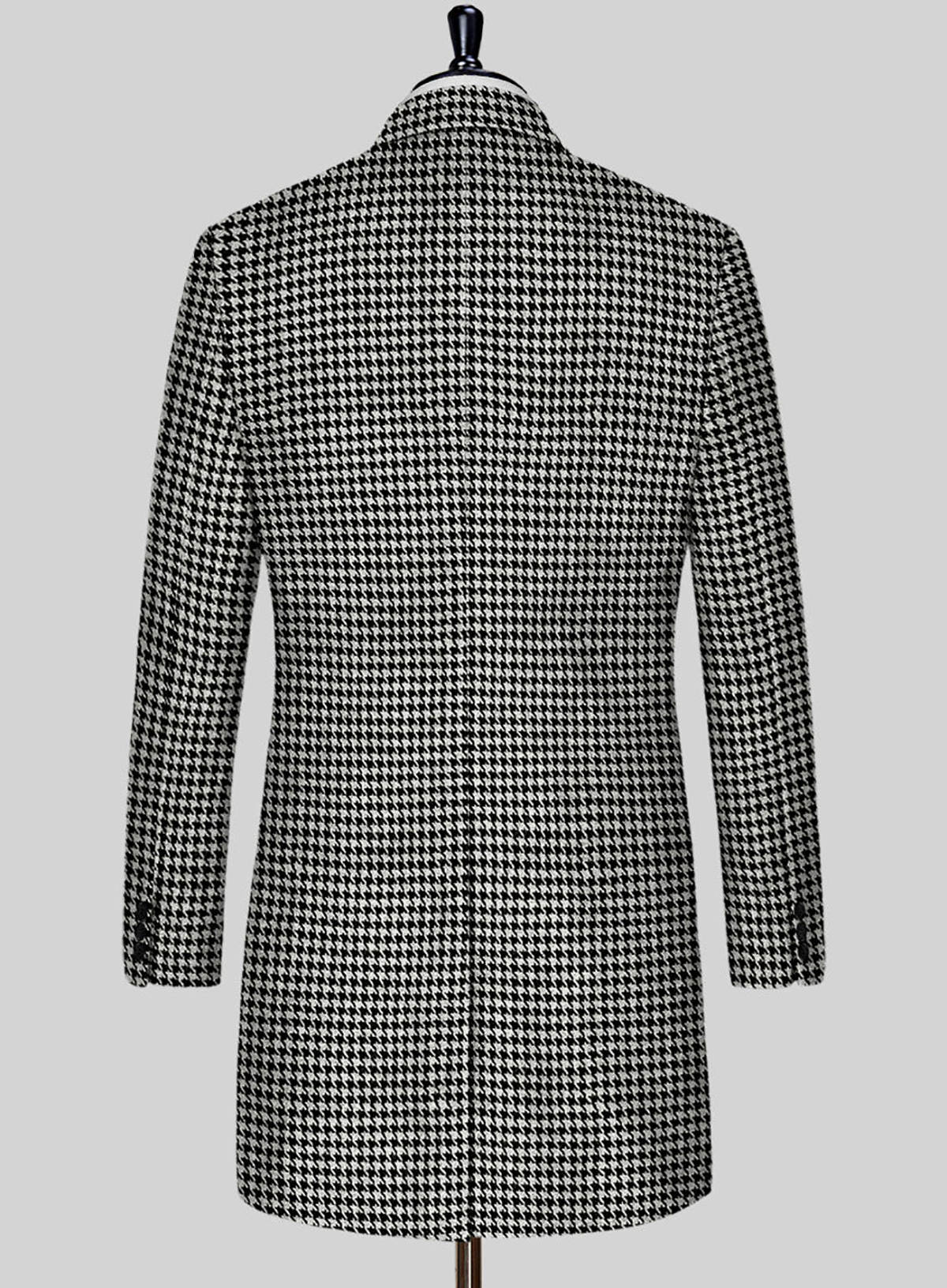 Casual Gray Men Suits Thick Wool Custom Made Double Breasted Tuxedos Peaked Lapel Blazer Back Vent Business High Quality Popular Cheap Price Long Coat