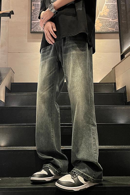 Summer New High Street Micro La Jean Men's Button Style Trendy Versatile Elastic Pants
