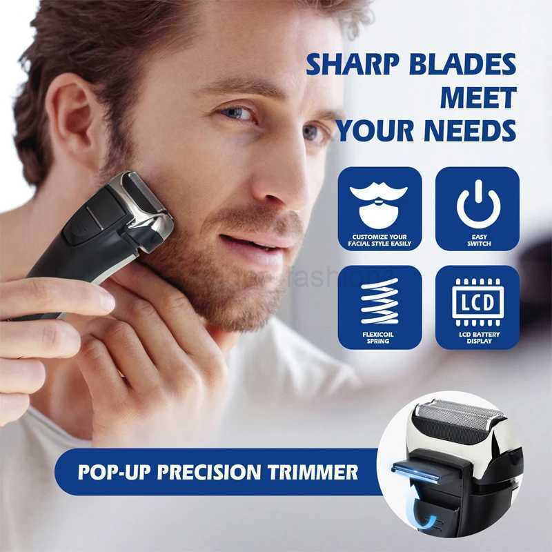 Kemei 8512 Rechargeable Electric Shaver Hair Beard For Men Facial Stubble Electric Razor Fades Bald Head Shaving Machine ToolB240709
