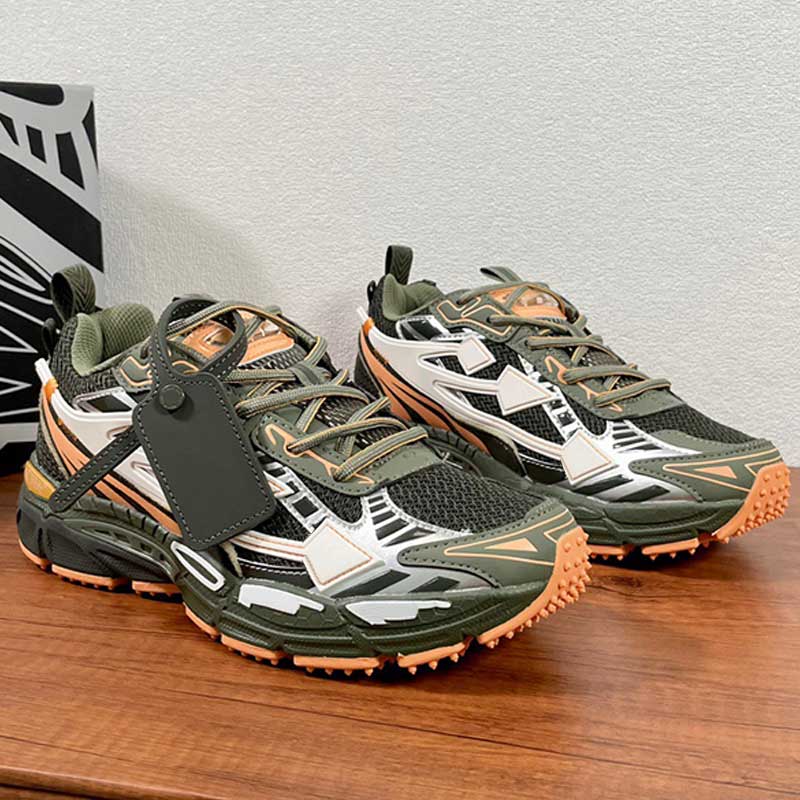 Ow Be Right Back Sneakers brand designer men sports mesh rubber leather upper with arrow on the side breathable women outdoor running shoes Top quality2025