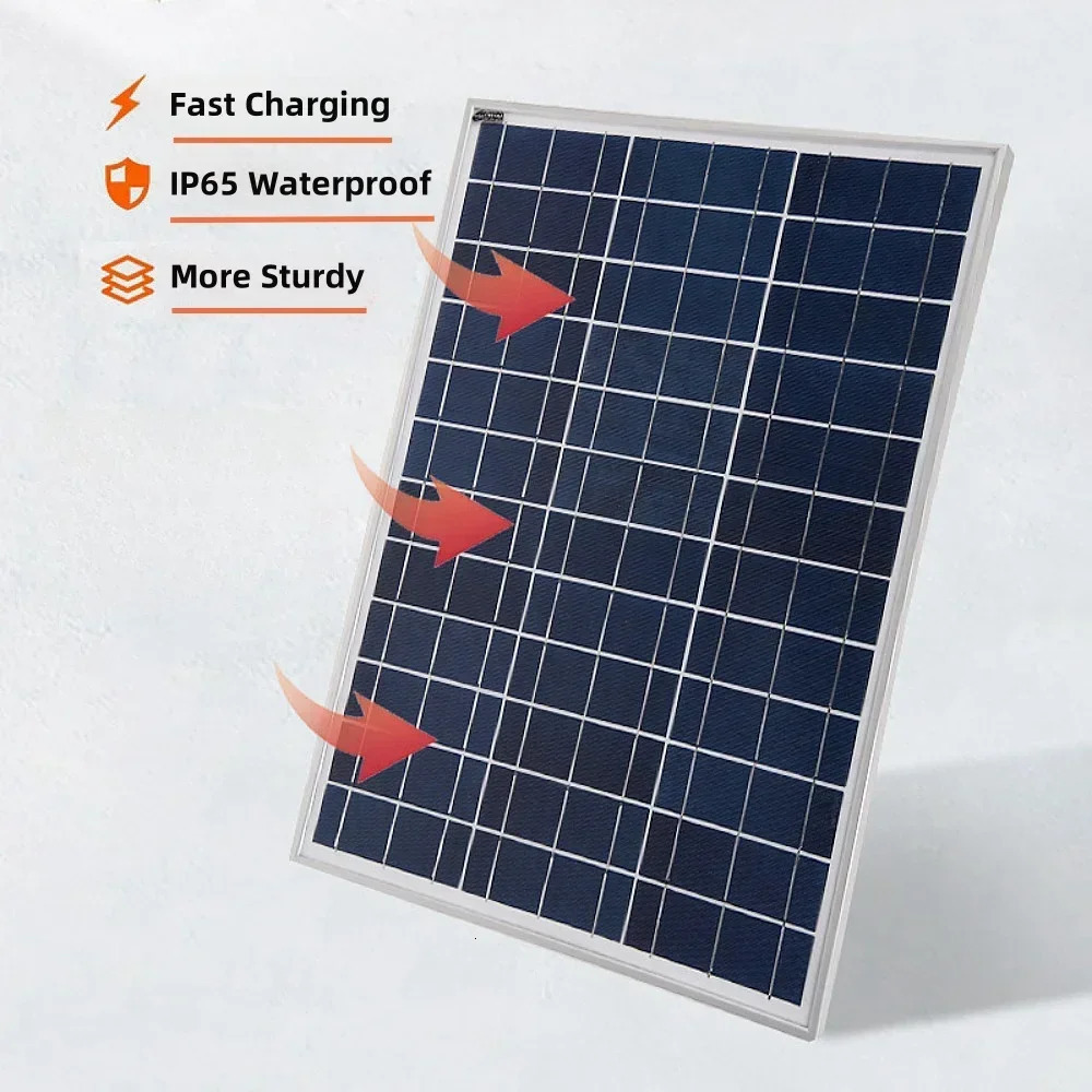 500W 1000W Solar Panel Kit Complete 12V Polycrystalline Power Portable Outdoor Rechargeable Cell Generator for Home 240711
