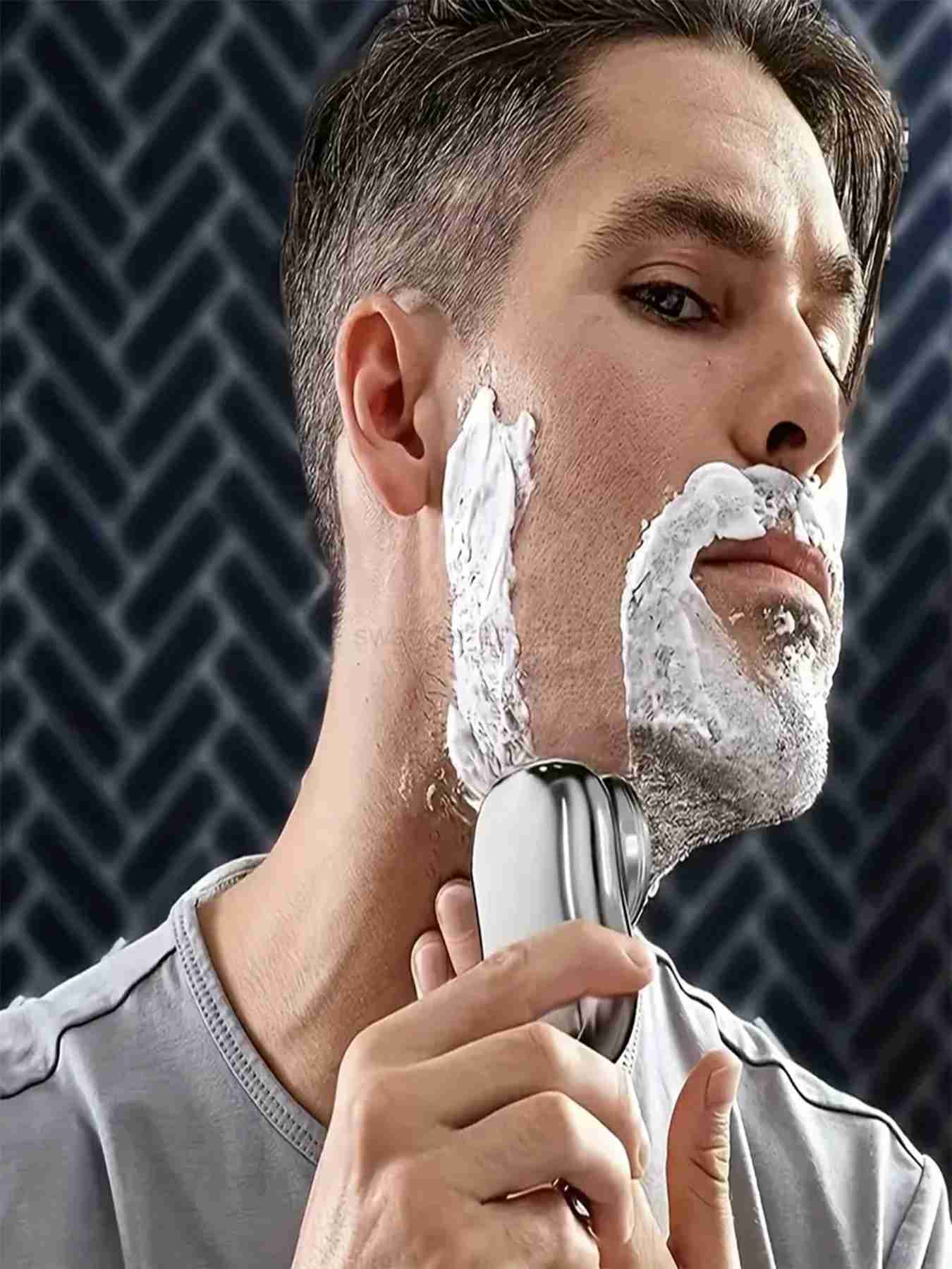1pc-Upgraded 6-Blade Portable Electric Shaver Ideal for Travel with Rechargeable Mini Design for MenB240709