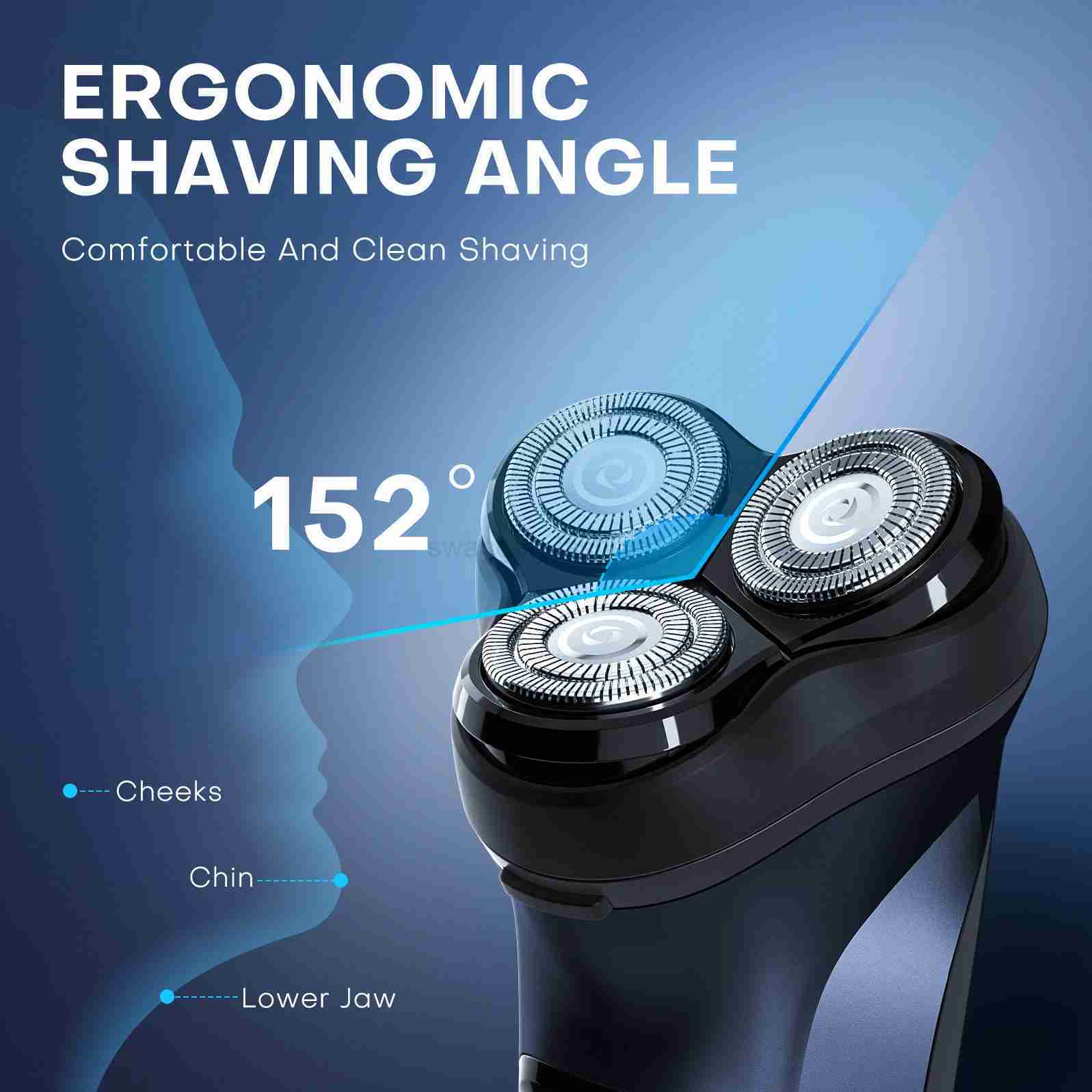 PFAY PA168 Electric Shaver for Men 3D Floating Rotary Mens Razor Beard Shaving Machine Type-C USB Rechargeable Beard TimmerB240709