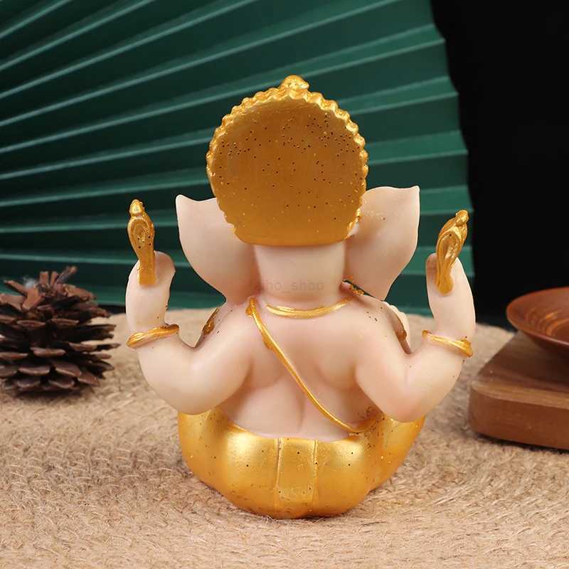 Gold Lord Ganesha Buddha Statue Elephant God Sculptures Ganesh FigurinesB240710B240707