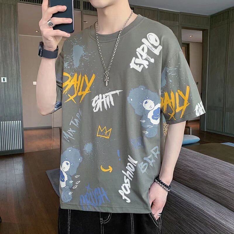 Short-sleeved Summer Half-sleeved Trend Loose T-shirt Men's Clothing