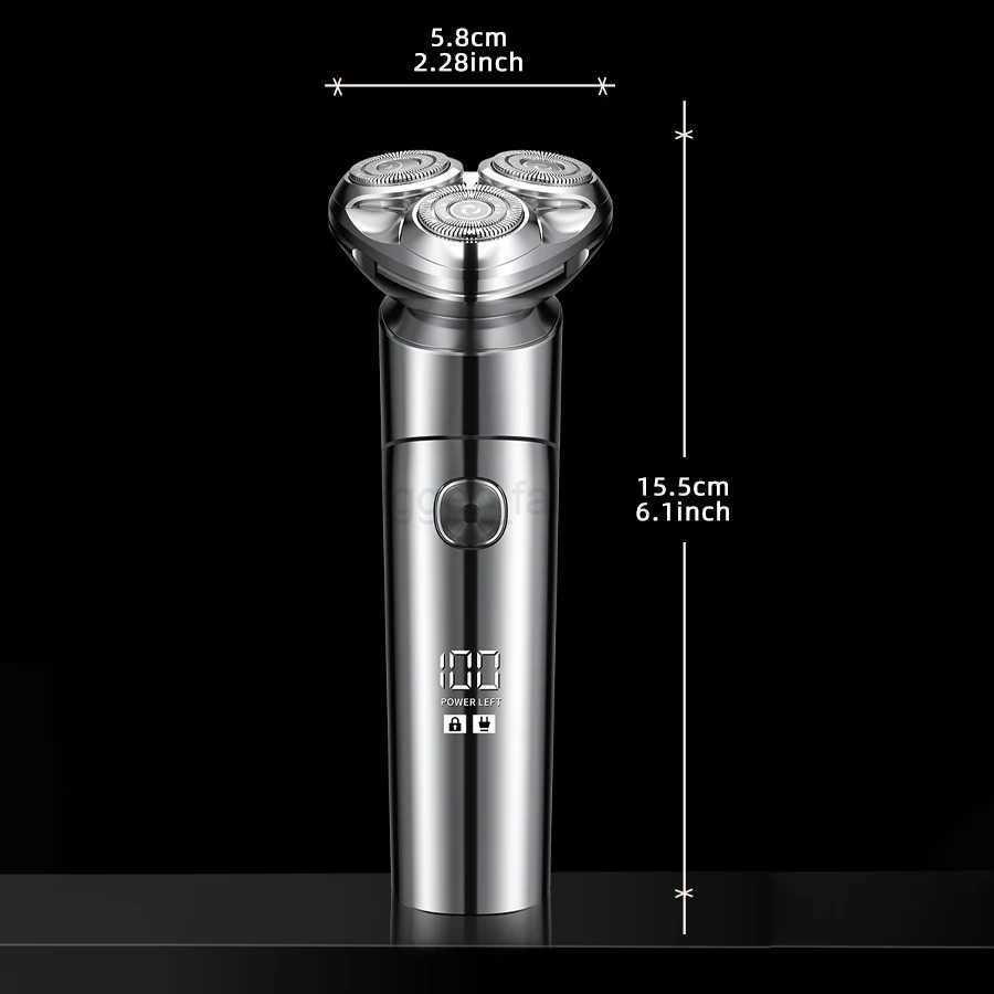 Electric Razor For Men Dry Wet Mens Electric Shaver Rechargeable Rotary Shaving Machines Fathers Day Gift For Father Dad Bo240709