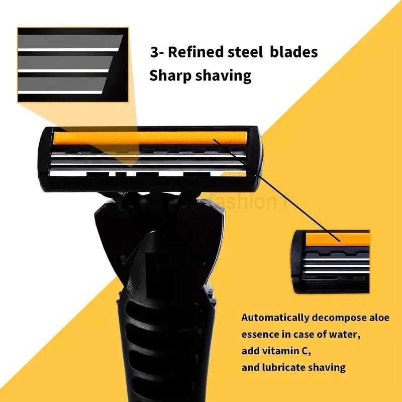 3-layer Stainless Steel Blade Men Razor Washable For Travel For Home Shaver Manual Shave Razors For Daily Face CareB240709