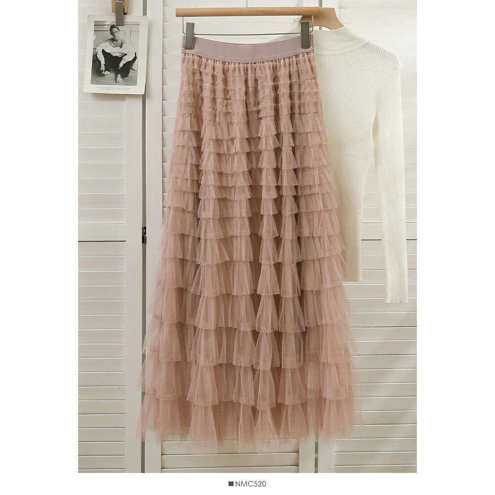 Elegant French Princess Dress with A Thousand Layers of Ruffled Edge Mesh Elegant and Grand Fairy Skirt, Cake Skirt Novelty Loose Pregnant Womens Dres