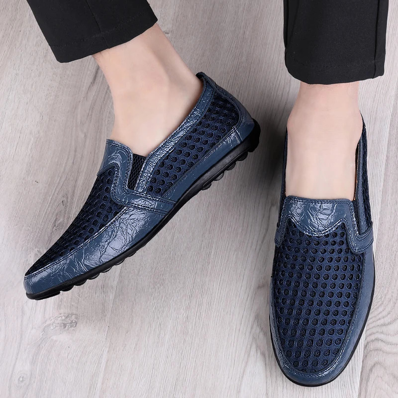 Summer Mens Casual Shoes Breathable Mesh Mens Shoes Fashion Men Loafers Outdoor Non-slip Sneakers Light Walking Shoes 240718