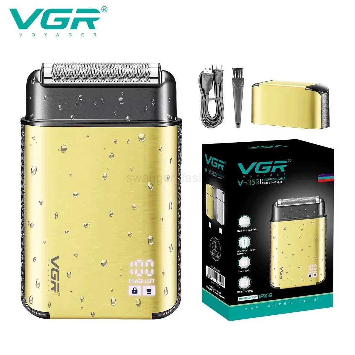 VGR Electric Razor Professional Shaver IPX6 Waterproof Shaving Machine Reciprocating Beard Trimmer Travel Shaver for Men V-359B240709