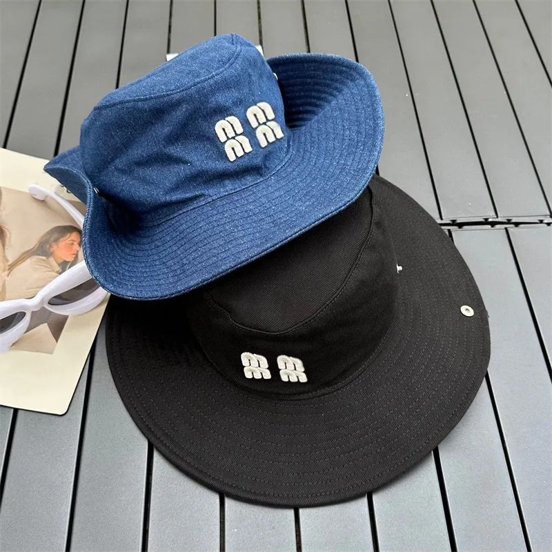 Foldable Hatwide Brim Hats Designer Women Visitor Travel Jeans Bucket Hat Denim Fitted Flanging Bonnet Fisherman Hat Mens Cowboy Sunhat Cap Sunscreen Farm Hat
