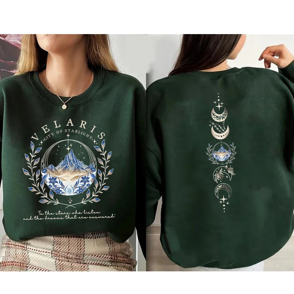 Velaris ACOTAR sweatshirt City of Starlight front and back printed SJM hooded night court Sarah J Mass Crewneck 240717
