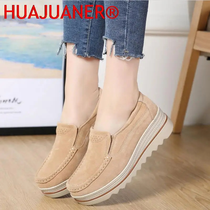 Spring Women Flats Shoes Platform Slip On Flats Woman Sneakers Female Suede Ladies Tenis Loafers Moccasins Casual Shoes 240708