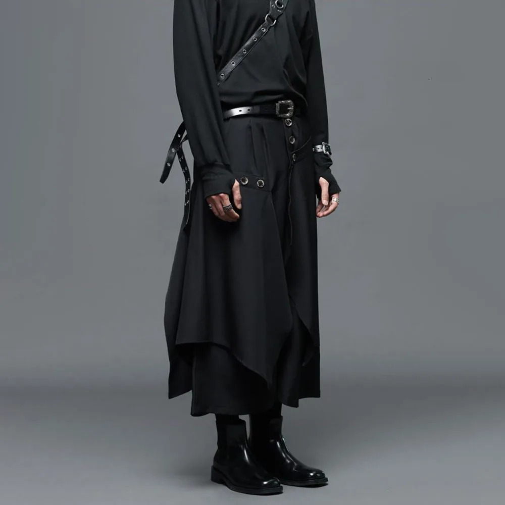 Y2k Irregular Double-Layer Casual Skirt Pants Japanese Harajuku Streetwear Personality Versatile Samurai Skirt Unisex 240708