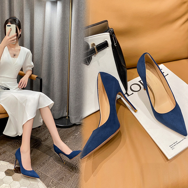Hbp High-heeled Shoes Dress Shoes Thin And Pointed Shallow Mouth Suede Fashionable European And American Single Shoes Wholesale Of Sexy Women's S