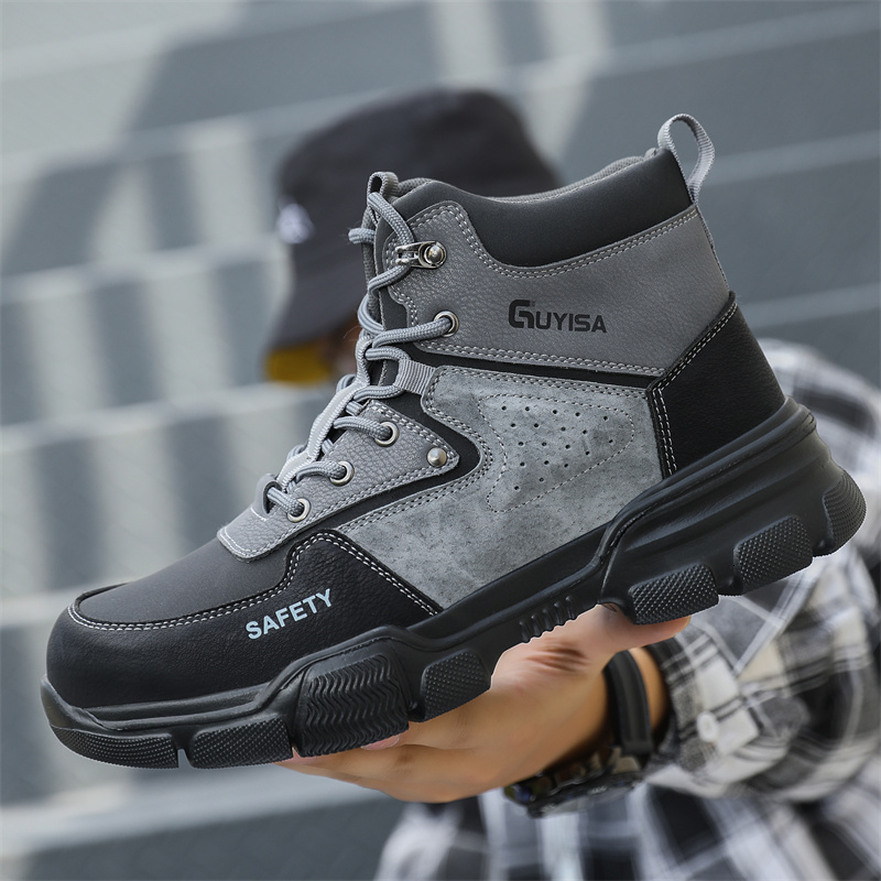 New Splicing Steel Toe Cap Indestructible Prevent Smashing And Nails Safety Wrok Boots For Men Male Footwear Shoes