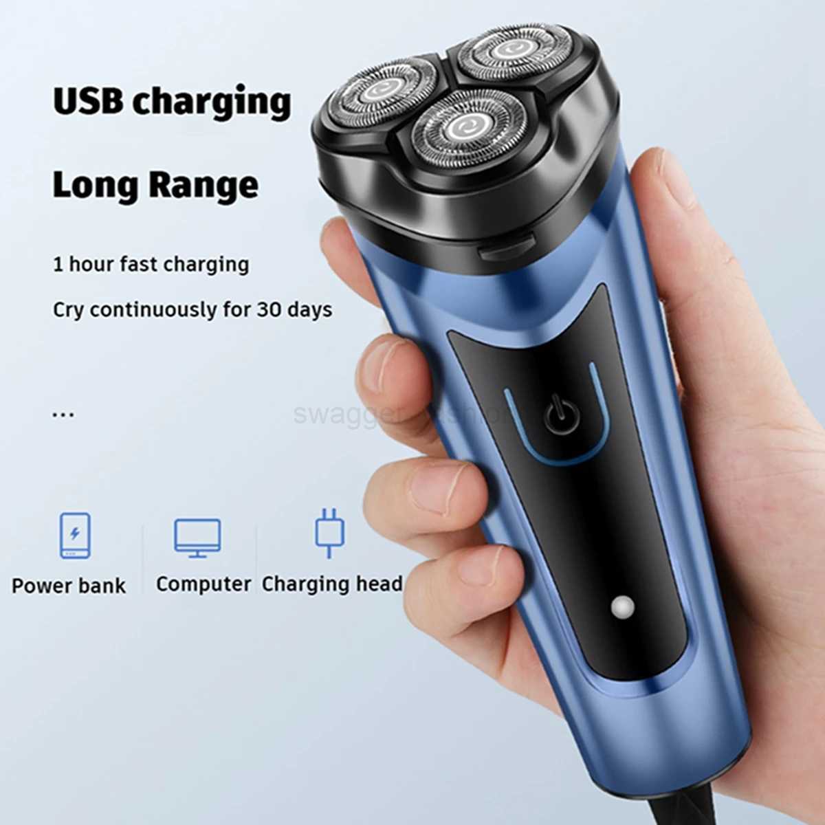Electric Shaver for Men USB Electric Shaver Powerful Beard Shaving Machine Electric Razor Rechargeable WaterproofB240709