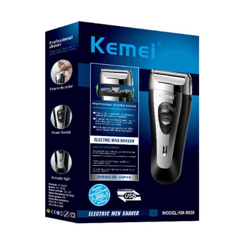 Kemei Electric Shaver Rechargeable Razor for Men Original Beard Trimmer Hair Clipper Dry Or Wet Shaving USB Shaving MachineB240709