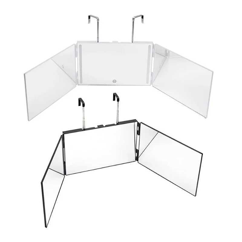 Compact Mirrors Makeup Mirror Trifold Foldable 360 Degree Bathroom Rear View Height Adjustable Cutting Styling Shaving Cosmetic Haircut Tools S247186