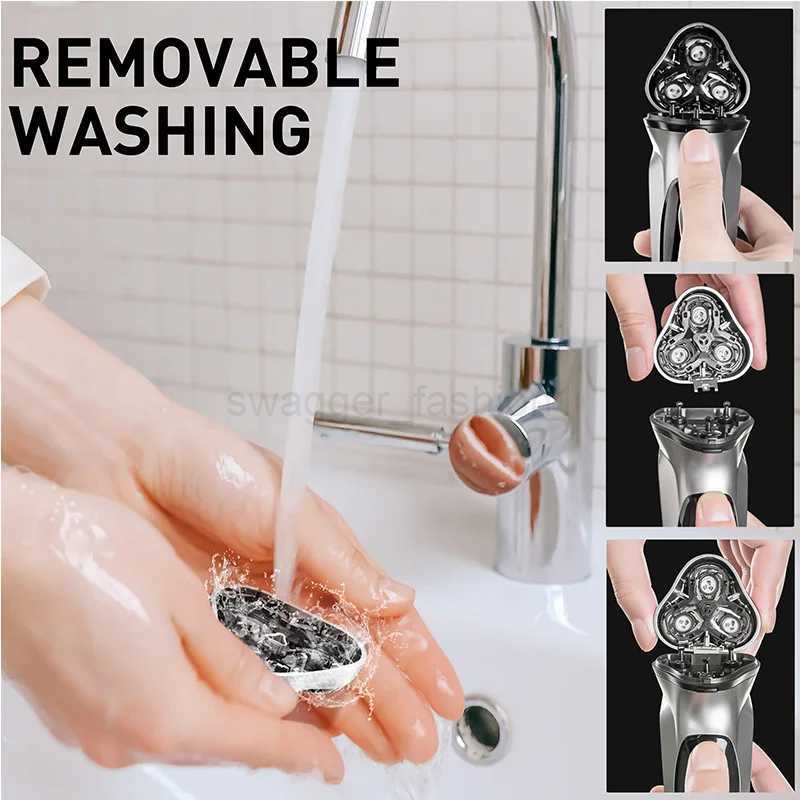 Mens Electric Shaver For Men Shaving Machine SOEYE Beard Trimmer 3D Floating Blade Washable USB Recharge Hair Cutting MachineB240709