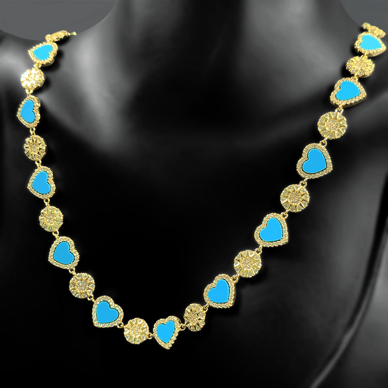 A top brand love heart designer necklace women nice charm blue stone shine crystal dia sailormoon gold nature whale choker necklaces jewelry gift