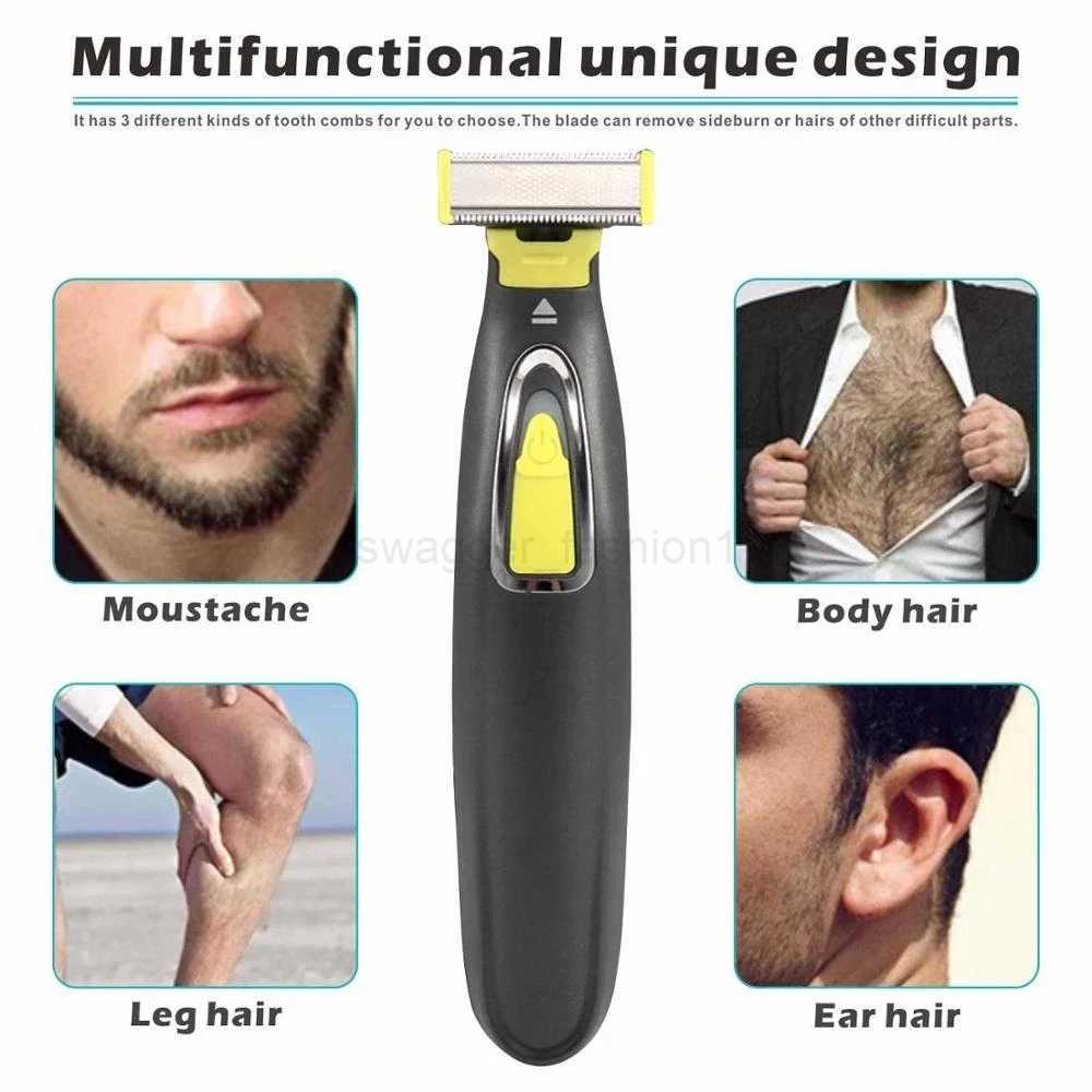 Electric Shaver Man Trimmer Knife Portable Waterproof Washable Beard Male Razor Shaver Epilator Body Hair Groomer For MenB240709