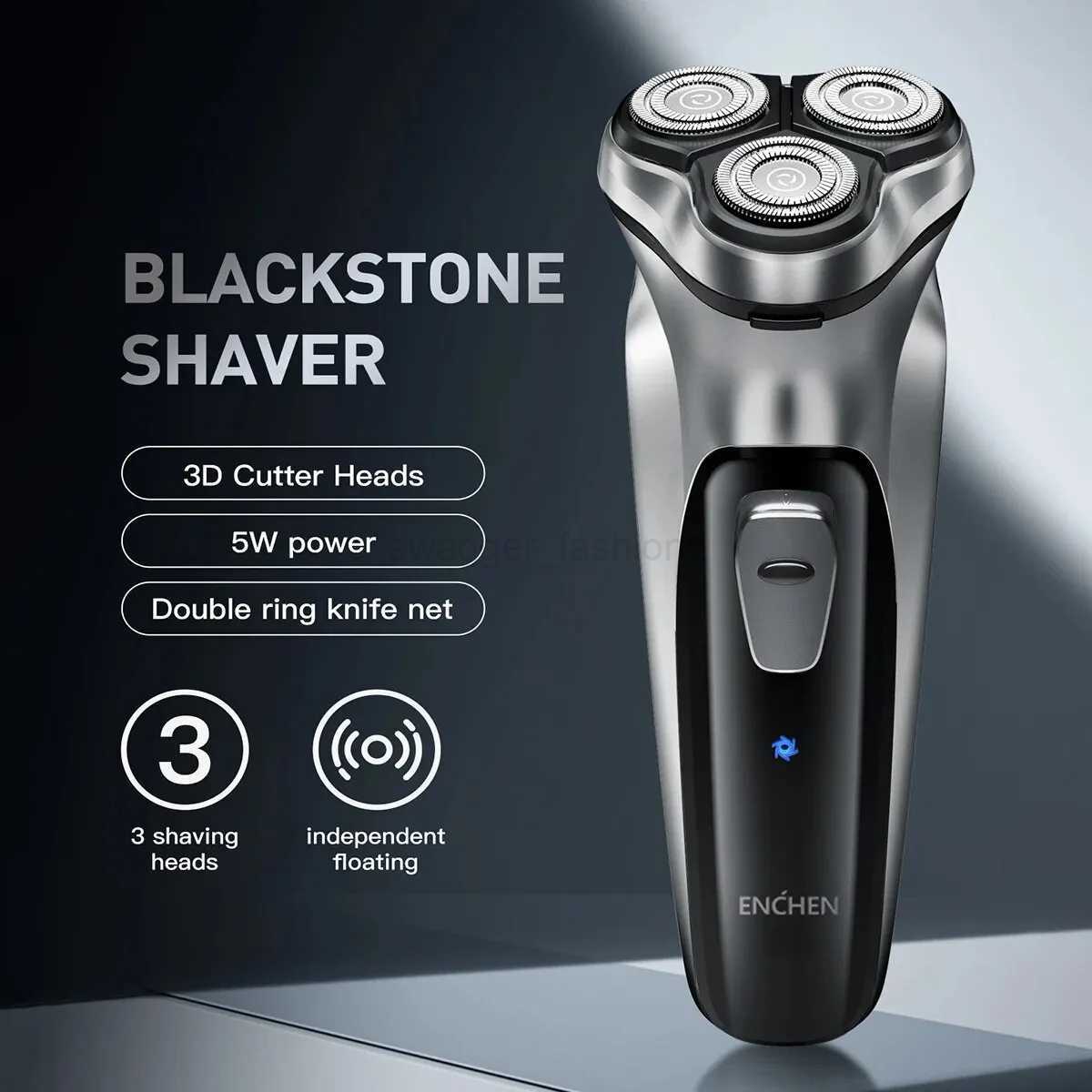 ENCHEN Blackstone Electrical Rotary Shaver for Men 3D Floating Blade Washable Type-C USB Rechargeable Shaving Beard MachineBw240709