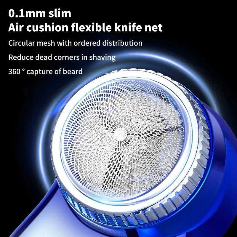 1pc-Upgraded 6-Blade Portable Electric Shaver Ideal for Travel with Rechargeable Mini Design for MenB240709