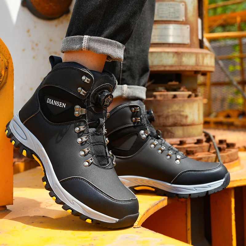 Rotary Buckle Boots Steel Toe Men Hight Safety Brand Indestructible Puncture-Proof Work Shoes