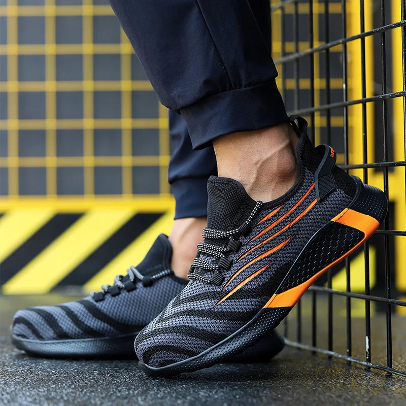 Men Work Safety Shoes Anti-puncture Working Sneakers Male Indestructible Work Shoes Men Boots Lightweight Men Shoes Safety Boots 240718