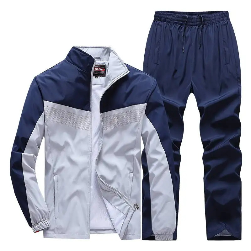 Mens Sportswear Suit Fashion Tracksuit Male Casual Active Sets Spring Autumn Running Clothing 2PC Jacket Pants Asian Size 240715