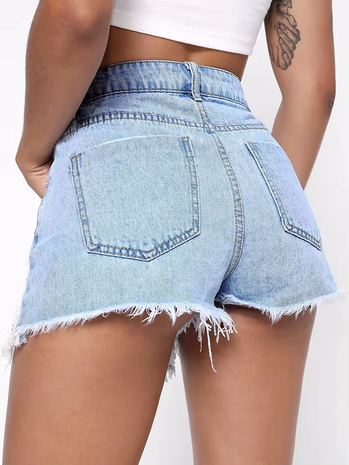 New arrival High Waist Woman Jean shorts with Chains Women denim Jeans for ladies Fashion Summer Short jeans high quality