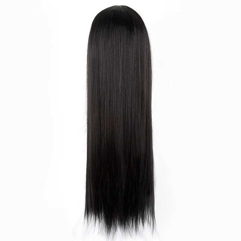 Fei-Show Brown Wig Synthetic Heat Resistant Fiber Long Straight Hair Female Salon Women Middle Part Line Party HairpieceXJ241008