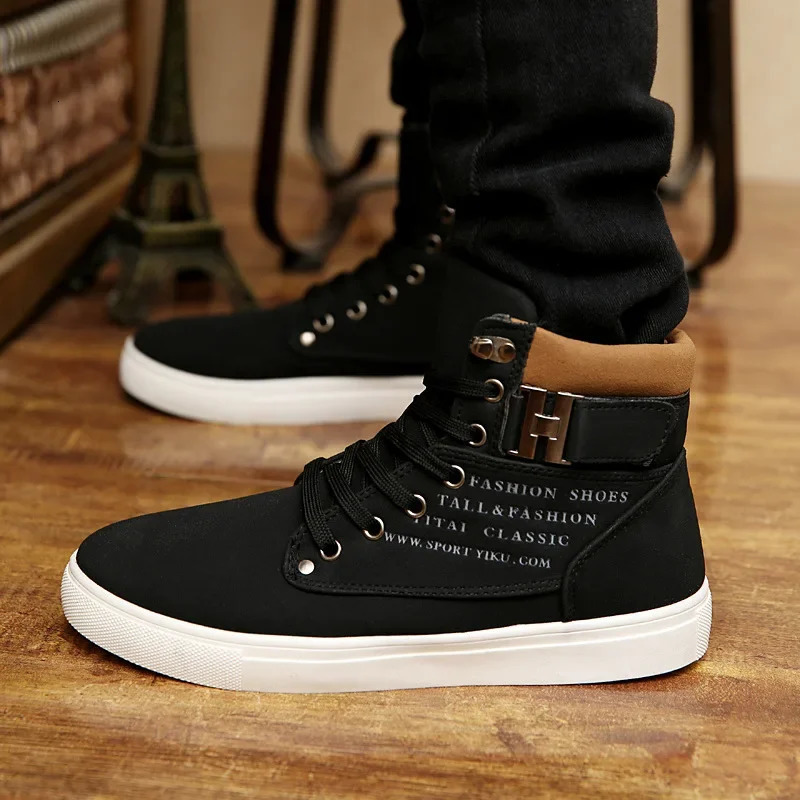 Mens Shoes Fashion Male Boots Mens Casual Sneaker High-Top Board Shoe Retro Lace Up Mens Shoes Zapatos Hombre 2024 Korean 240718